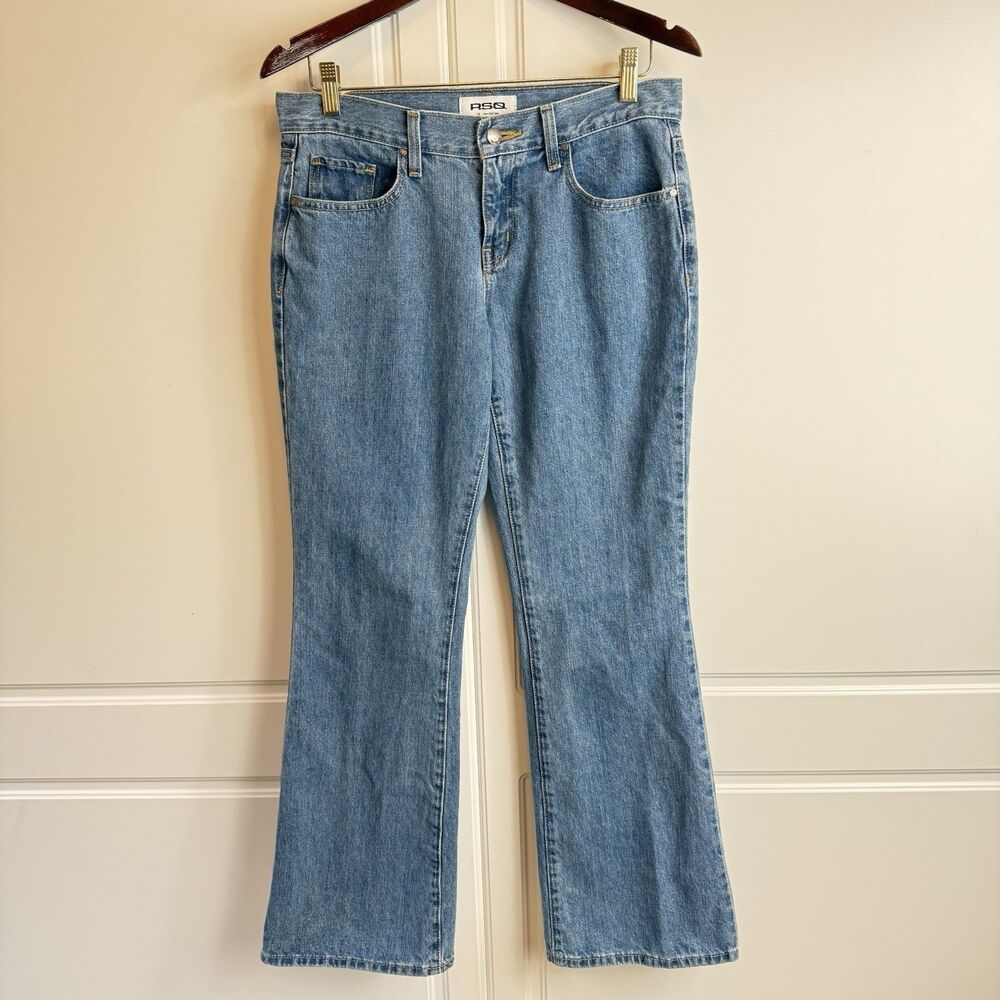 RSQ Jeans Womens Blue Denim Flared Low Rise 28x30 Boho Vintage-Inspired 70’s